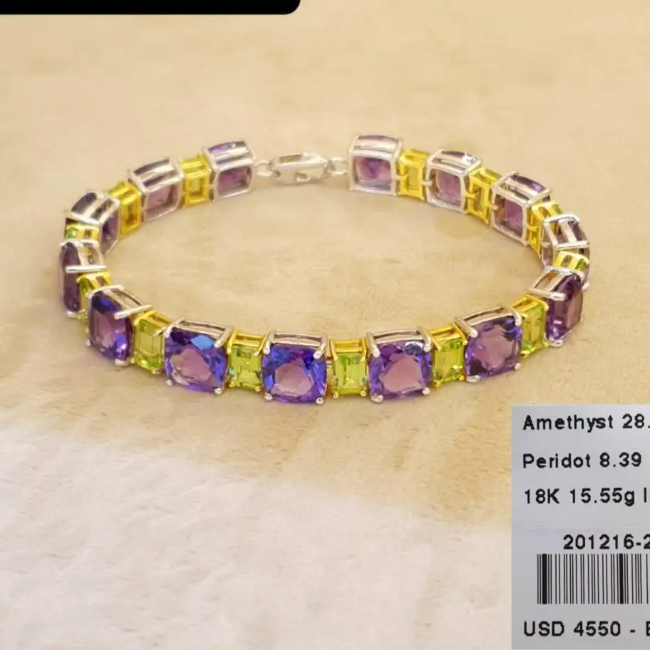 Amethyst & Peridot Braclet
