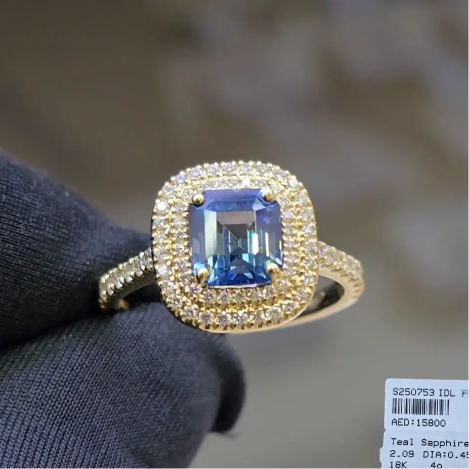 Teal Sapphire Ring