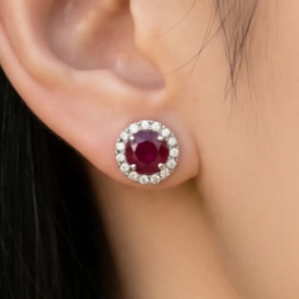 Ruby Earring Pair